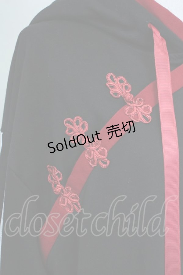 画像3: IRO+IRO / カジュアルＸチャイナユニセックス好パーカー  黒Ｘ赤 T-25-09-12-005-LO-TO-SA-ZI (3)