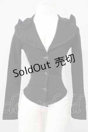 画像: alice auaa / ワイヤー襟カーディガン 4 ブラック T-25-09-12-007-AA-TO-SA-ZI