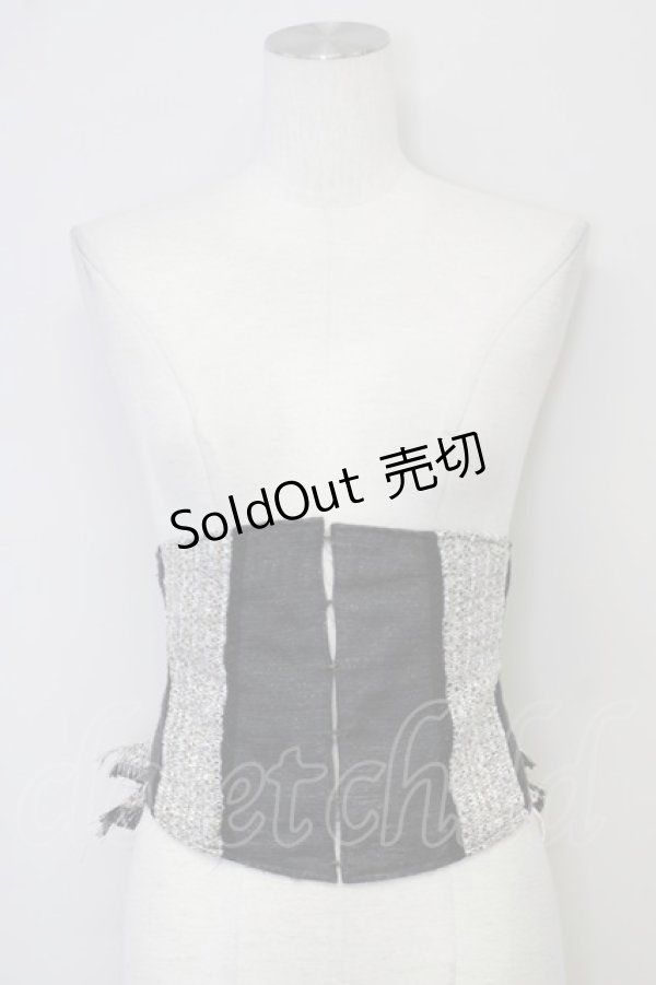 画像1: alice auaa / ツイードフリルショートコルセット 3 ブラック T-25-09-12-002-AA-TO-SA-ZI (1)