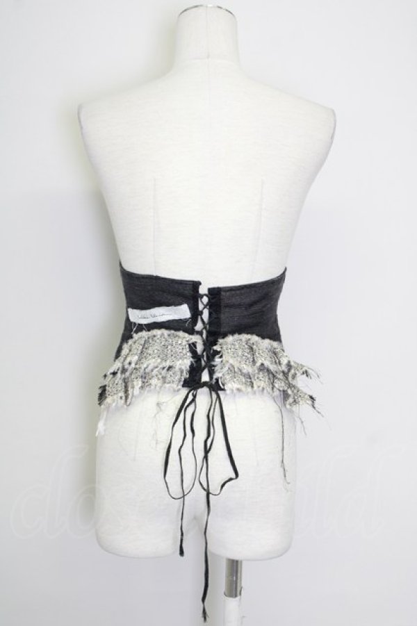 画像2: alice auaa / ツイードフリルショートコルセット 3 ブラック T-25-09-12-002-AA-TO-SA-ZI (2)