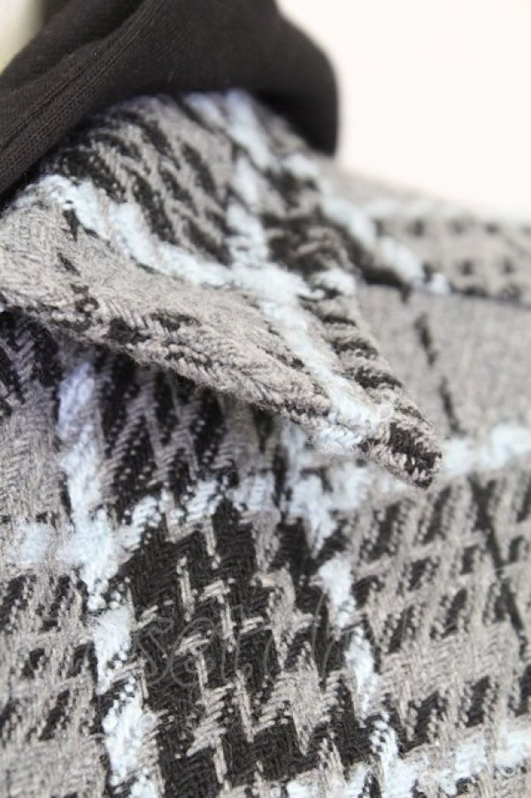 画像4: TRAVAS TOKYO / フード付きチェックシャツ  グレーチェック T-25-09-12-012-PU-BL-SA-ZI (4)