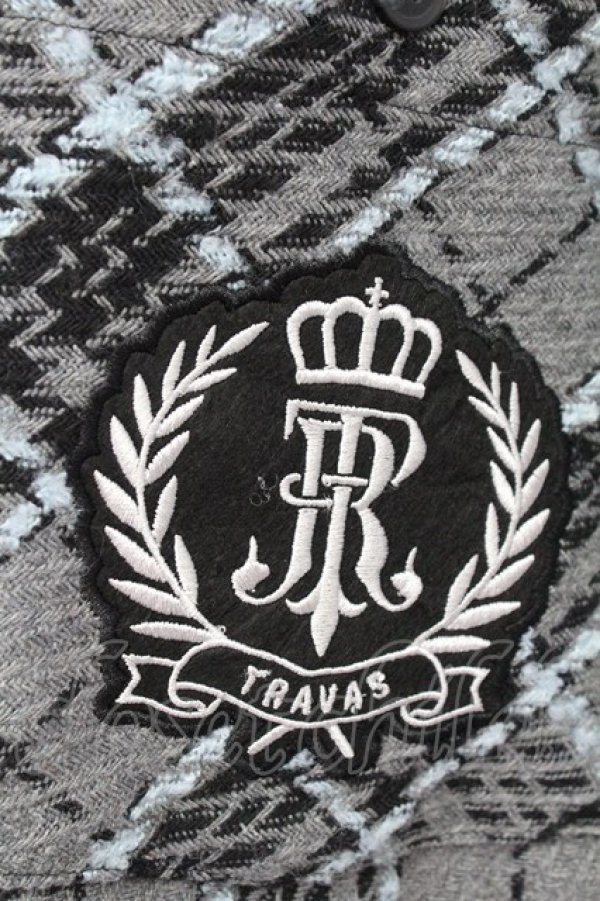 画像5: TRAVAS TOKYO / フード付きチェックシャツ  グレーチェック T-25-09-12-012-PU-BL-SA-ZI (5)