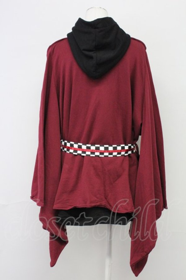 画像2: IRO+IRO / 〜呑めや唄えや〜宵酔い和袖パーカー  黒Ｘ赤 T-25-09-12-015-LO-TO-SA-ZI (2)