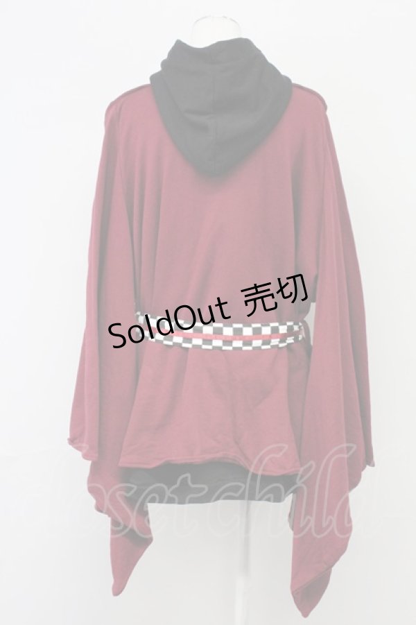 画像2: IRO+IRO / 〜呑めや唄えや〜宵酔い和袖パーカー  黒Ｘ赤 T-25-09-12-015-LO-TO-SA-ZI (2)