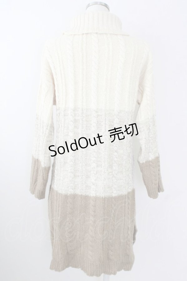画像2: axes femme / グラデーションニットワンピース  アイボリーＸブラウン T-25-09-14-007-AX-OP-SA-ZI (2)