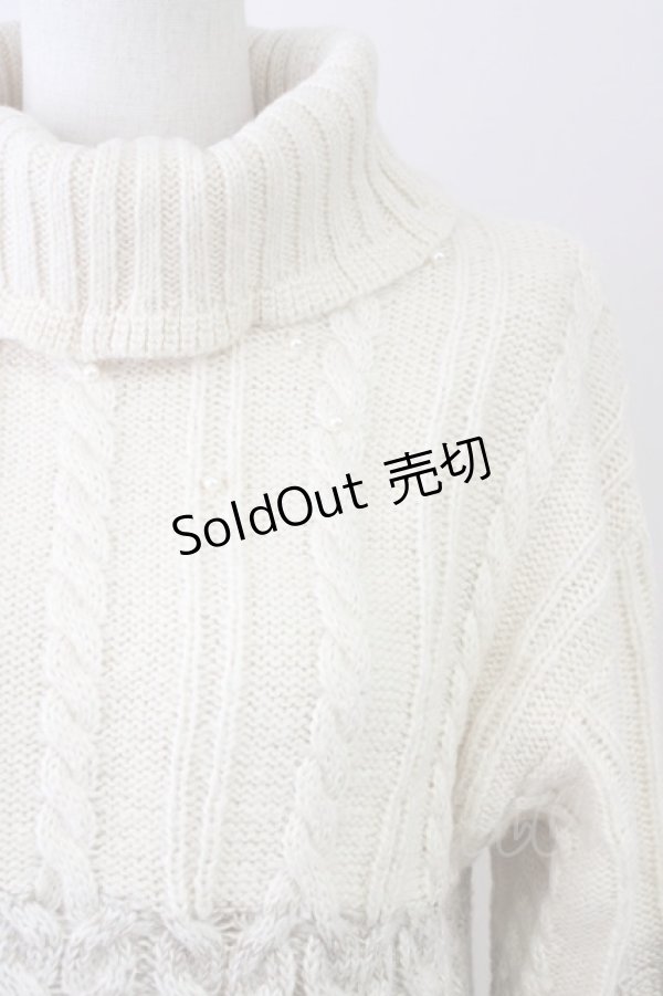 画像4: axes femme / グラデーションニットワンピース  アイボリーＸブラウン T-25-09-14-007-AX-OP-SA-ZI (4)