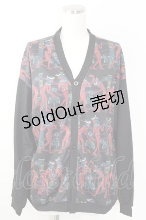 画像: Drug Honey / エジプト柄カーディガン  黒Ｘブラウン T-25-09-14-009-PU-TO-SA-ZI