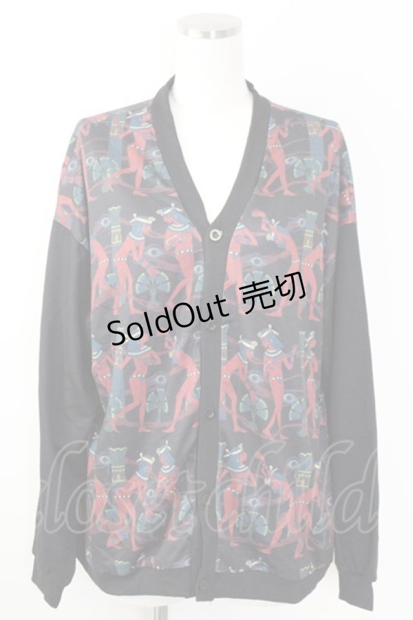 画像1: Drug Honey / エジプト柄カーディガン  黒Ｘブラウン T-25-09-14-009-PU-TO-SA-ZI (1)