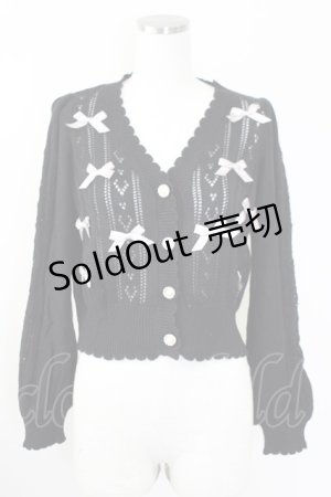 画像: axes femme POETIQUE / プチリボンニットカーデ M 黒 T-25-09-14-011-AX-TO-SA-ZT