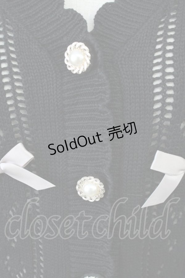 画像4: axes femme POETIQUE / プチリボンニットカーデ M 黒 T-25-09-14-011-AX-TO-SA-ZI (4)