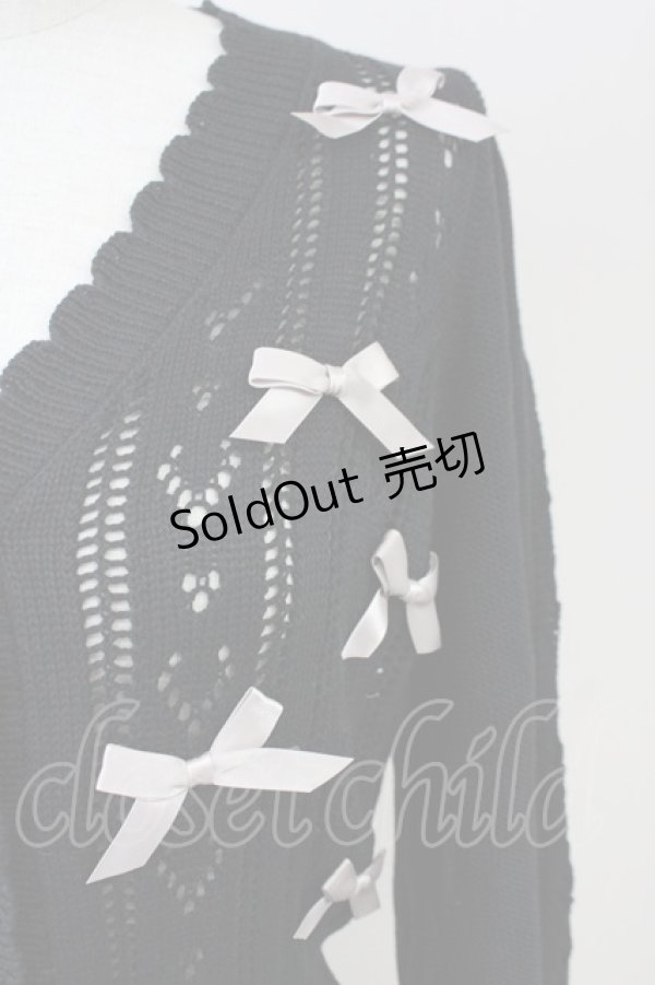 画像5: axes femme POETIQUE / プチリボンニットカーデ M 黒 T-25-09-14-011-AX-TO-SA-ZI (5)