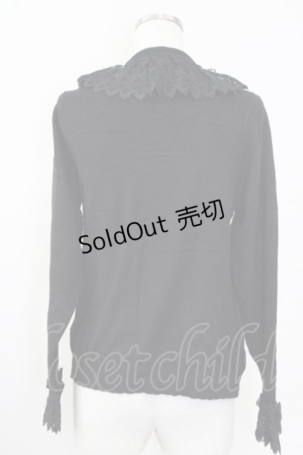 画像2: axes femme kawaii / レーシーフリルニットプル M 黒 T-25-09-14-012-AX-TO-SA-ZI (2)