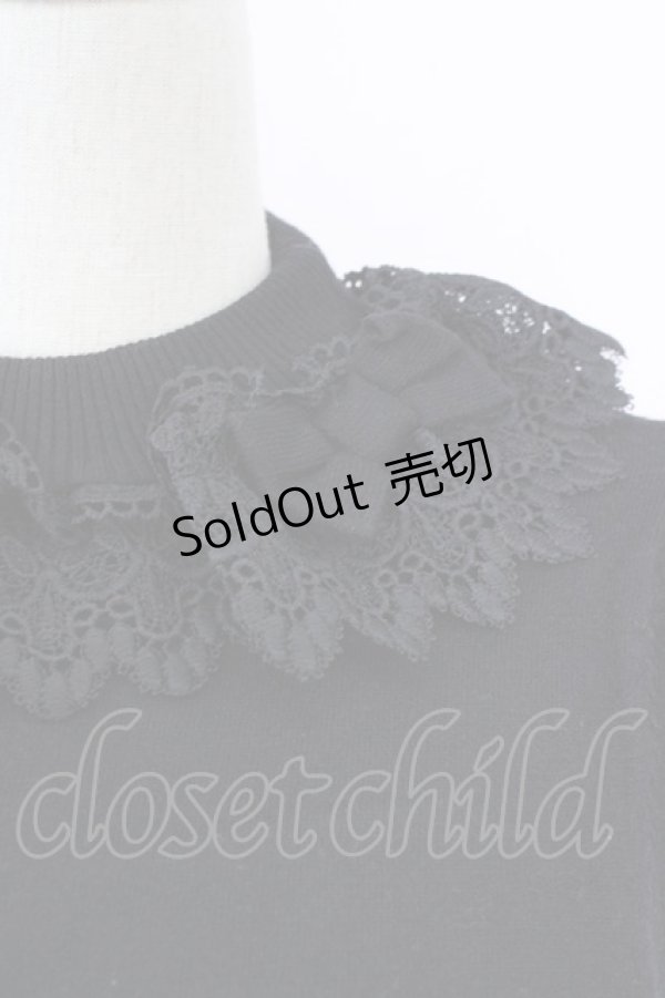 画像3: axes femme kawaii / レーシーフリルニットプル M 黒 T-25-09-14-012-AX-TO-SA-ZI (3)