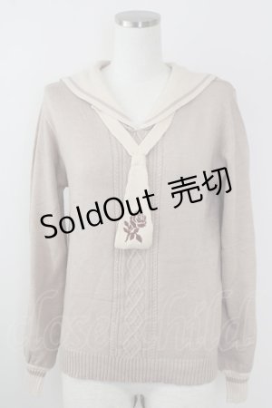 画像: axes femme / セーラーカラーニット M ベージュ T-25-09-14-002-AX-TO-SA-ZT