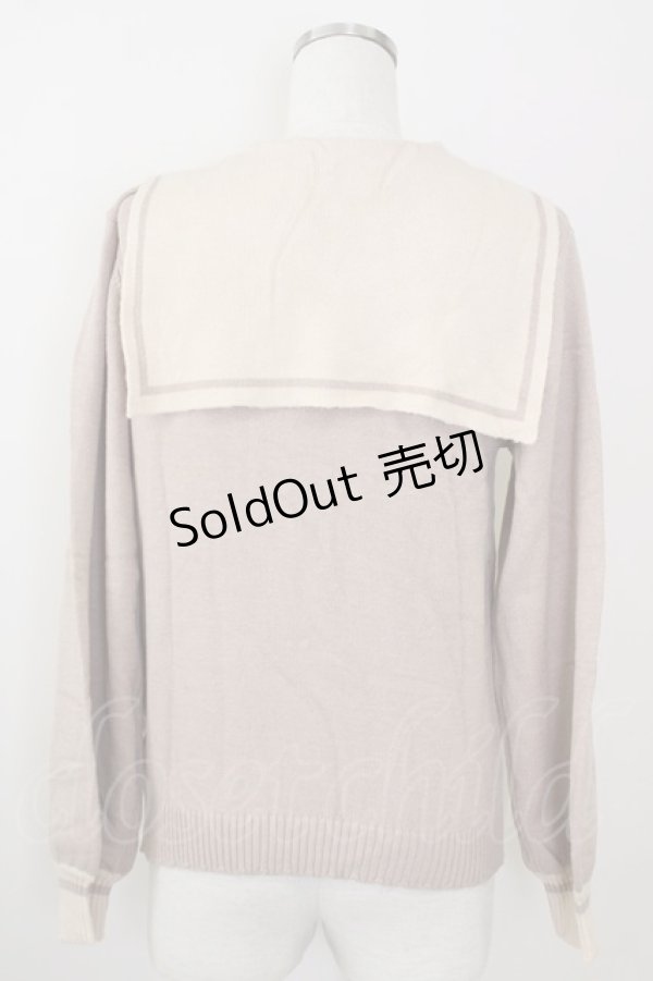 画像2: axes femme / セーラーカラーニット M ベージュ T-25-09-14-002-AX-TO-SA-ZI (2)