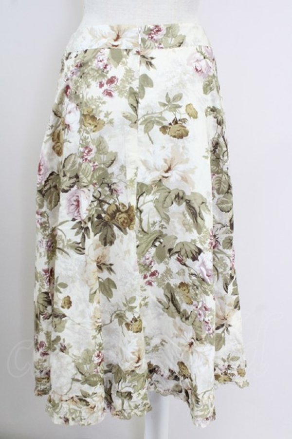 画像2: INGEBORG / 薔薇柄フレアスカート  アイボリー T-25-09-14-015-LO-SK-SA-ZI (2)