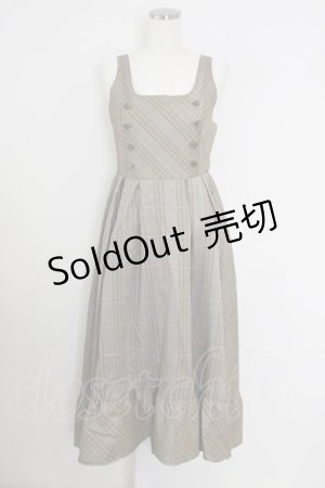 画像: axes femme / Ｗ釦フィッシュテールジャンパースカート M カラシ T-25-09-14-017-AX-OP-SA-ZI