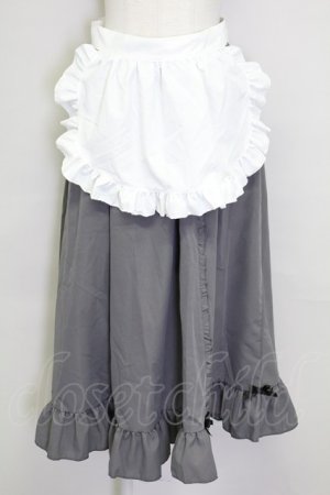 画像: Cherirulu Chocola / MYフリルスカート+エプロン L ブラック T-25-09-15-021-LO-SK-SA-ZT