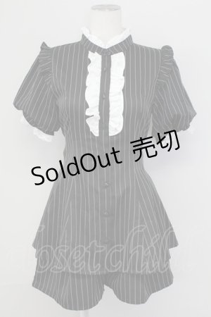 画像: Pal elfy / ストライプセットアップ  黒Ｘ白 T-25-09-15-011-PU-OP-SA-ZI