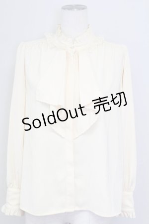 画像: axes femme / バラ刺繍ラッフルフリルブラウス  アイボリー T-25-09-15-002-AX-BL-SA-ZI