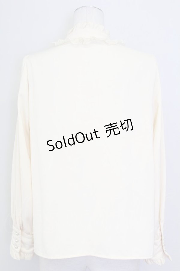 画像2: axes femme / バラ刺繍ラッフルフリルブラウス  アイボリー T-25-09-15-002-AX-BL-SA-ZI (2)