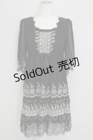 画像: L'EST ROSE / レースチュニックワンピース 2 ブラック T-25-09-15-017-LO-OP-SA-ZI