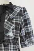 画像4: axes femme POETIQUE / ラッフルフリルチェックブラウス M 黒 T-25-09-21-019-AX-BL-SA-ZI (4)