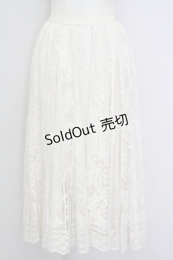 画像1: axes femme / 総レーススカート  生成り T-25-09-21-027-AX-SK-SA-ZI (1)