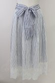 画像1: axes femme / ストライプＸレーススカート M ブルー T-25-09-21-029-AX-SK-SA-ZI (1)