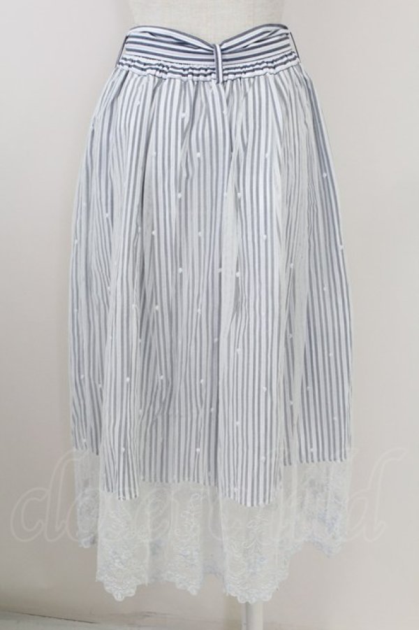 画像2: axes femme / ストライプＸレーススカート M ブルー T-25-09-21-029-AX-SK-SA-ZI (2)