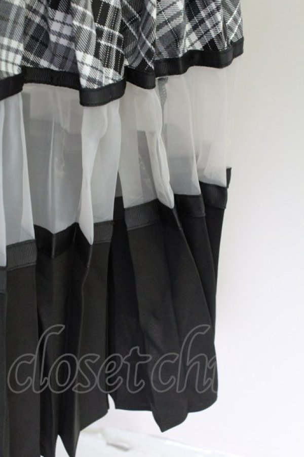 画像4: axes femme POETIQUE / チェック切替プリーツスカート  黒チェック T-25-09-21-032-AX-SK-SA-ZI (4)