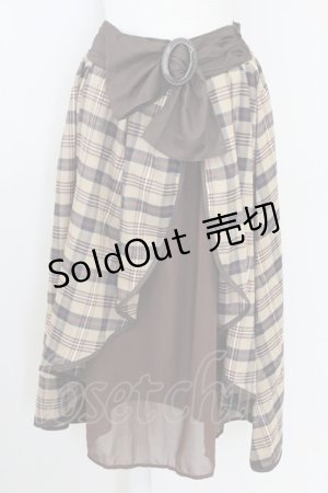 画像: axes femme POETIQUE / リボンベルトデザインスカート  ブラウン T-25-09-21-033-AX-SK-SA-ZI
