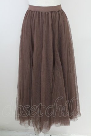 画像: axes femme / ロングチュールスカート M ブラウン T-25-09-21-034-AX-SK-SA-ZI