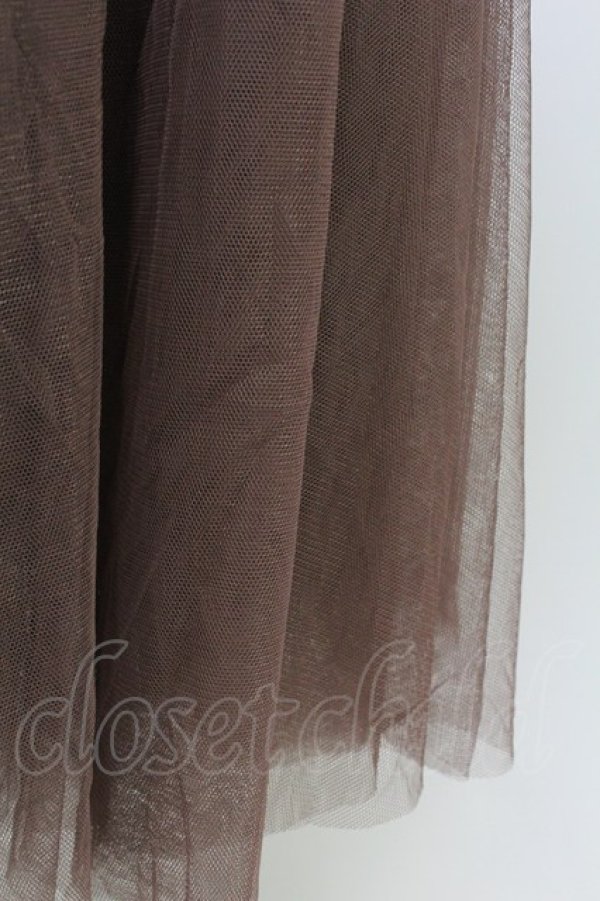 画像4: axes femme / ロングチュールスカート M ブラウン T-25-09-21-034-AX-SK-SA-ZI (4)