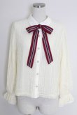 画像1: axes femme POETIQUE / ストライプボウタイレースブラウス  アイボリー T-25-09-21-004-AX-BL-SA-ZI (1)