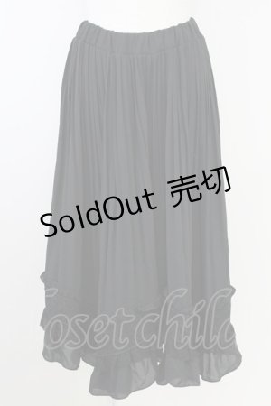 画像: axes femme / イレヘムプリーツスカウチョ  黒 T-25-09-21-040-AX-PA-SA-ZI