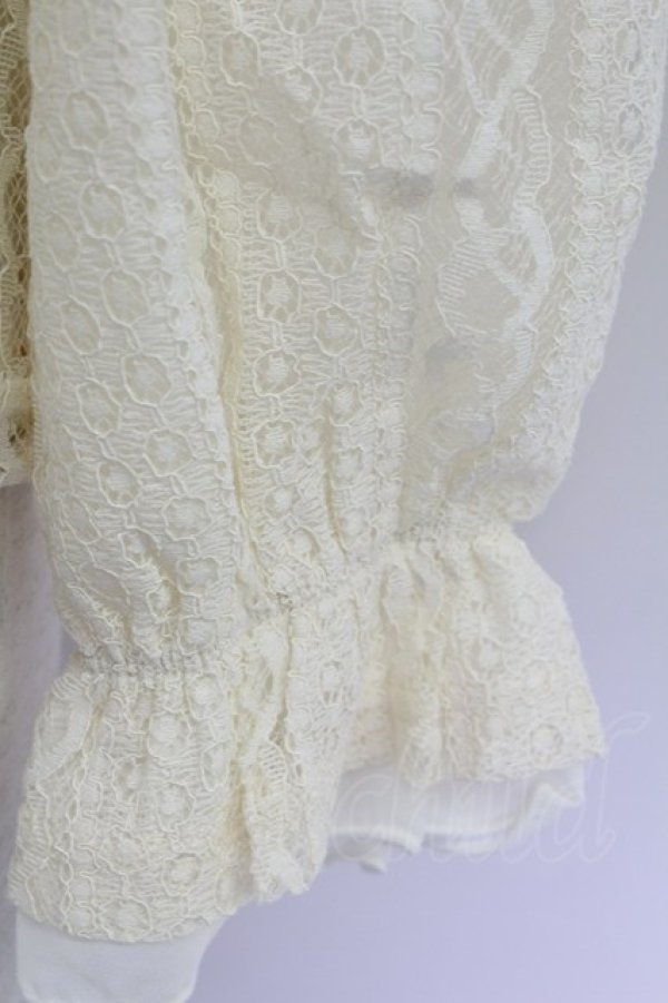 画像6: axes femme POETIQUE / ストライプボウタイレースブラウス  アイボリー T-25-09-21-004-AX-BL-SA-ZI (6)