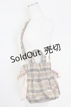 画像: Maison de FLEUR / ベア刺繍ギャザー2WAYトートバッグ  ブラウン T-25-09-21-046-LO-BG-SA-ZI