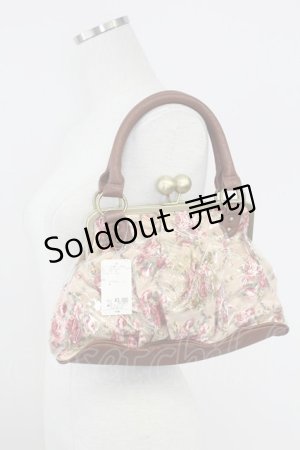 画像: axes femme / ロゴ入り花柄ビニールBAG  ピンクＸブラウン T-25-09-21-047-AX-BG-SA-ZI