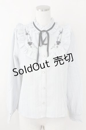 画像: axes femme / サテンローズプチハイブラウス M グレー T-25-09-21-013-AX-BL-SA-ZI