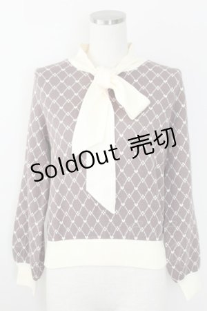 画像: axes femme POETIQUE / ハートモノグラムニットプルオーバー M ブラウン T-25-09-21-014-AX-TO-SA-ZI