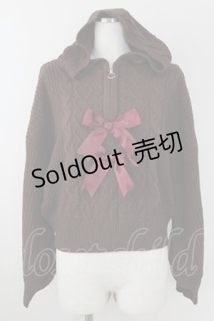 画像: axes femme kawaii / リボンニットPO  ブラウン T-25-09-21-015-AX-TO-SA-ZI