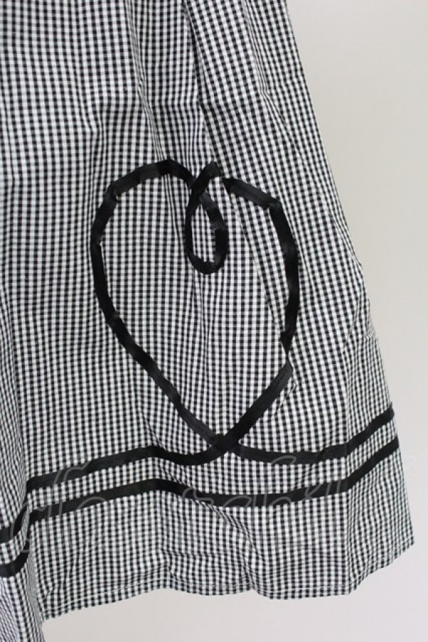 画像3: Ank Rouge / テープハートギンガムチェックスカート  黒Ｘ白チェック T-25-09-24-021-CA-SK-SA-ZT427 (3)