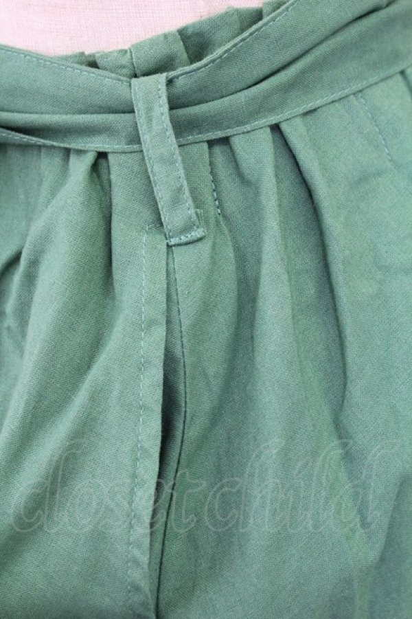 画像3: F&A / リネン風ウエストリボンタックスカート  グリーン T-25-09-24-023-LO-SK-SA-ZT427 (3)