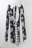 画像1: axes femme / 花柄×チェック柄切替スカート  黒Ｘピンク T-25-09-24-025-AX-SK-SA-ZT427 (1)