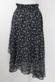 画像2: Ank Rouge / フラワー総柄シフォンロングスカート  黒Ｘグレー T-25-09-24-027-CA-SK-SA-ZT427 (2)