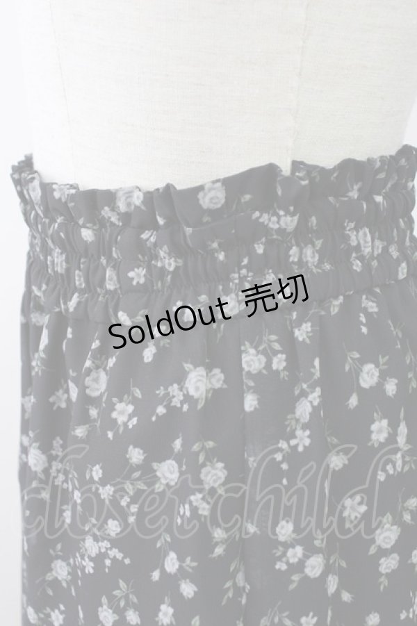 画像3: Ank Rouge / フラワー総柄シフォンロングスカート  黒Ｘグレー T-25-09-24-027-CA-SK-SA-ZT427 (3)