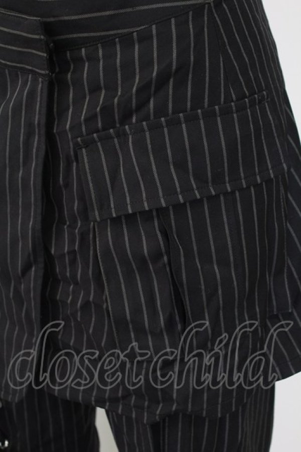 画像3: Candy Stripper / LACE UP LAYERED PANTS 2 黒Ｘ白 T-25-09-24-033-PU-PA-SA-ZT405 (3)