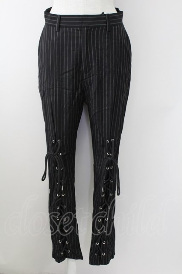 画像4: Candy Stripper / LACE UP LAYERED PANTS 2 黒Ｘ白 T-25-09-24-033-PU-PA-SA-ZT405 (4)