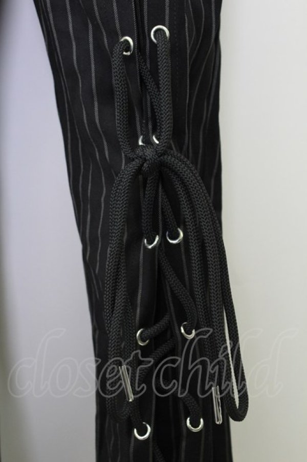 画像6: Candy Stripper / LACE UP LAYERED PANTS 2 黒Ｘ白 T-25-09-24-033-PU-PA-SA-ZT405 (6)